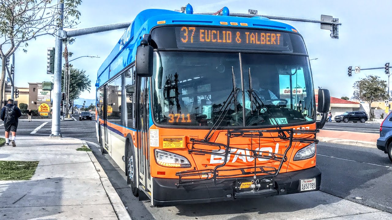 OCTA/Bravo! 2022 New Flyer XE40 #1207 Route 37 to Fountain Valley Euclid/Talbert