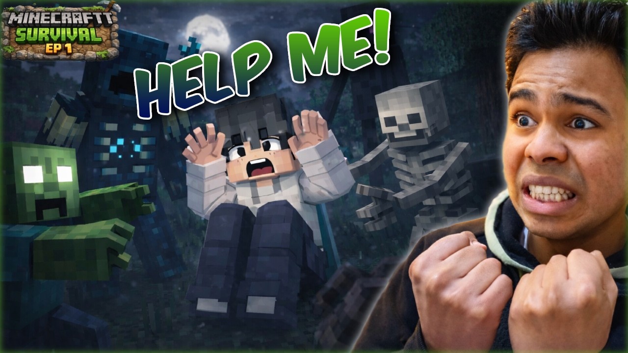 My First Night Without Sleeping Can I Survive? 😱 | Minecraft Survival EP1