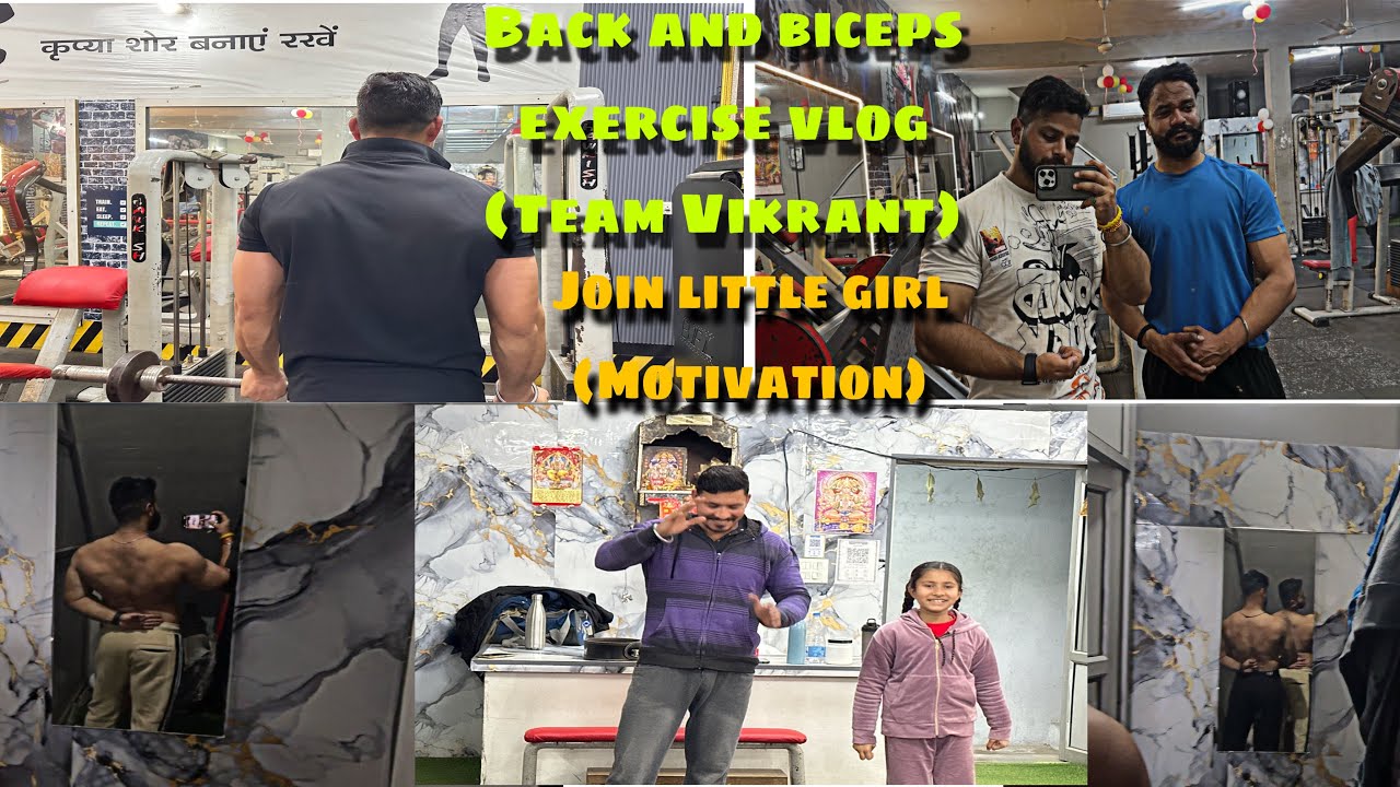 Back and biceps full exercise vlog (TEAM VIKRANT) #motivation #youtube #vlog 