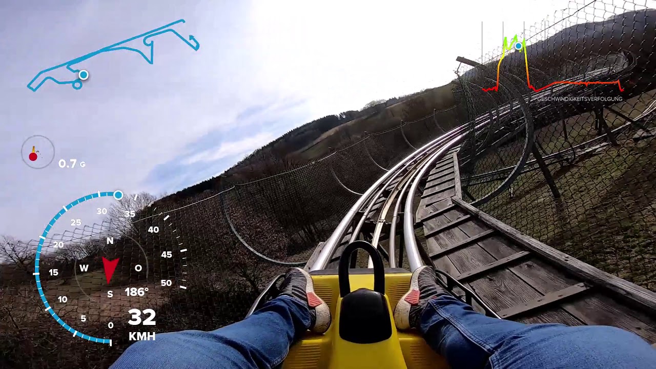 Sommerrodelbahn Wald Michelbach + GPS Anzeige GoPro Hero 7 Black Hypersmooth