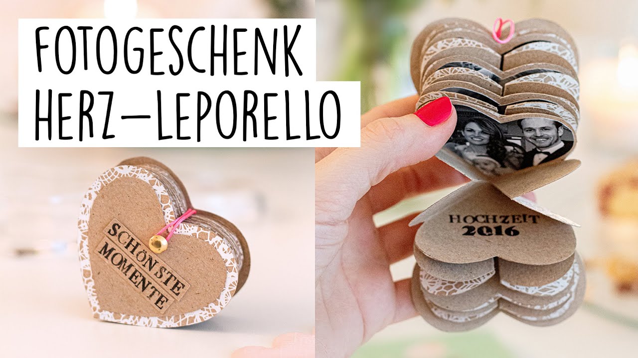 DIY Leporello als Fotogeschenk:Geschenk zum Valentinstag basteln