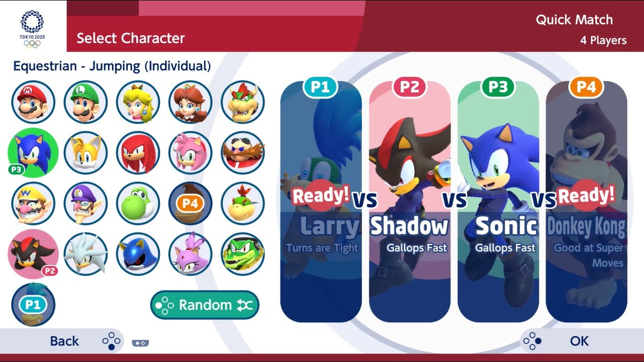 Mario & Sonic at Tokyo 2020 : Gameplay (4 Players)