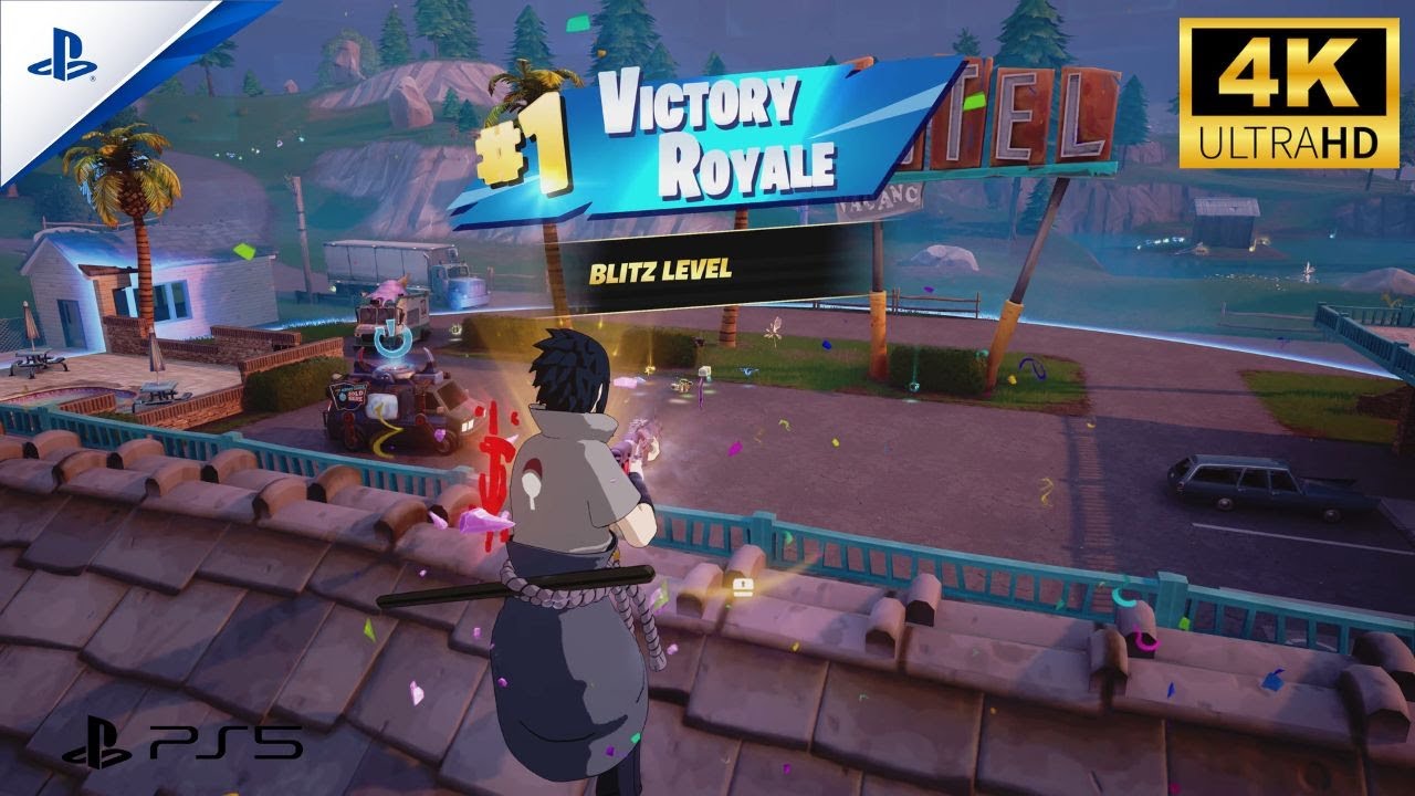 Fortnite Blitz Royale | PS5 Gameplay - Sasuke Uchiha Skin | Ultra HD 4k