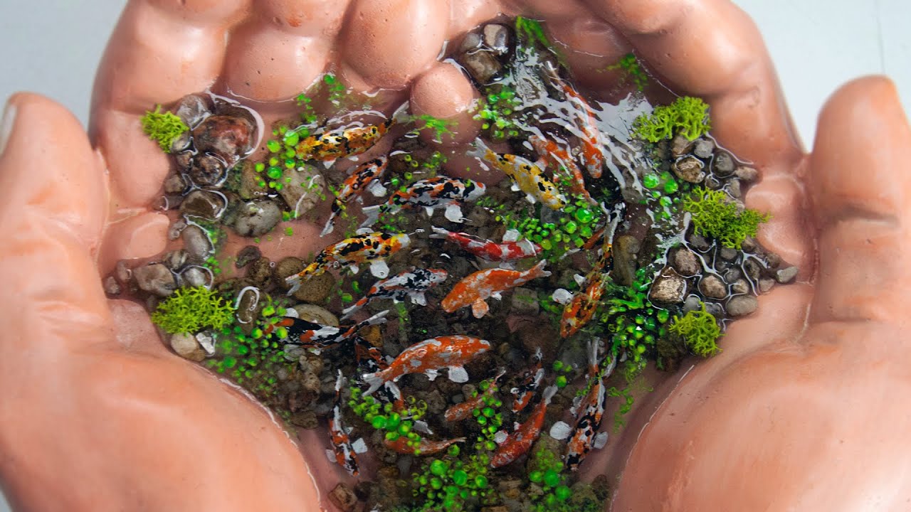 DIY Resin Art Koi Fish Pond / Resin Diorama / How to Make