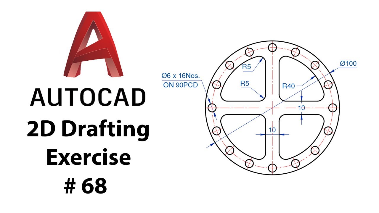 AutoCAD 2D Drafting Exercise # 68 - Basic to Advance in Hindi