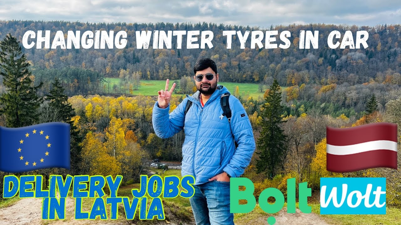 DELIVERY JOBS BY CAR IN LATVIA || CHANGING WINTER TYRES || STUDENT LIFE IN RIGA LATVIA