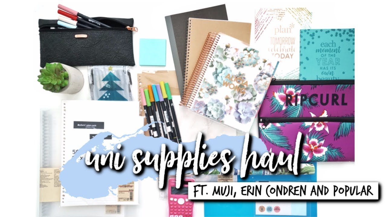 HUGE UNIVERSITY/SCHOOL SUPPLIES HAUL!!! (MUJI, Erin Condren, Popular) | studycollab: alicia
