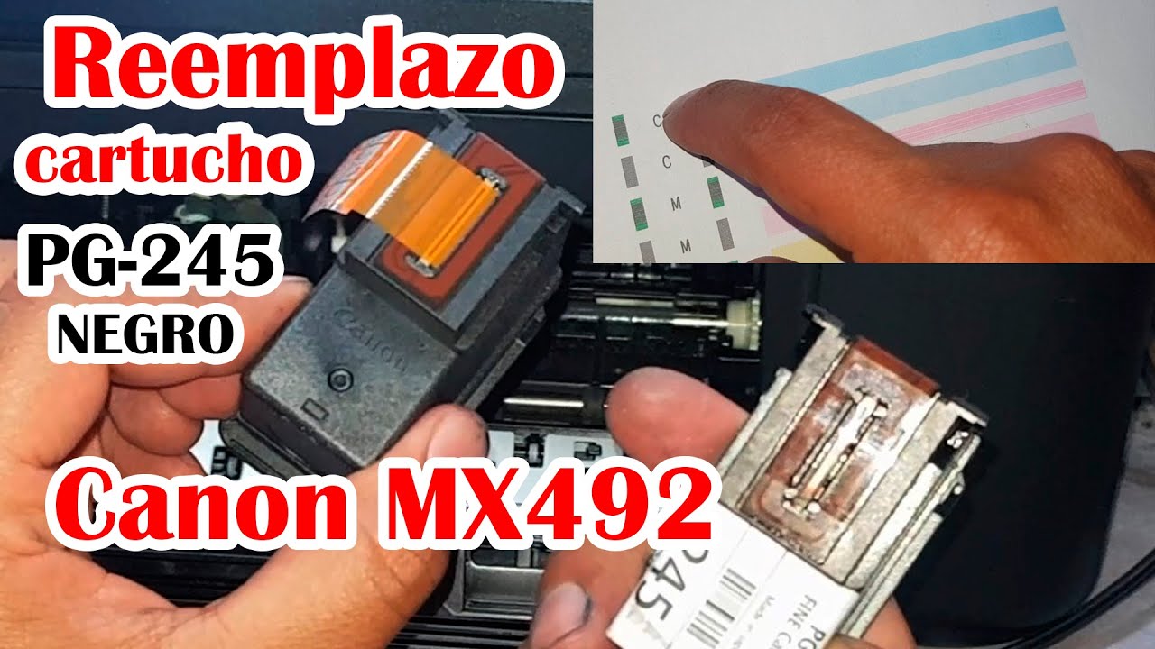 😉Reemplazo de cartucho Canon PG-245 Black - Canon MX492