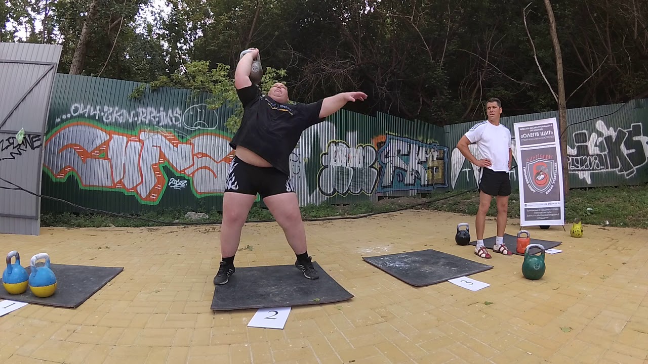 Стадник Ярослав. Толчок Гордеевской гири 50 кг за 1 минуту - 25 раз