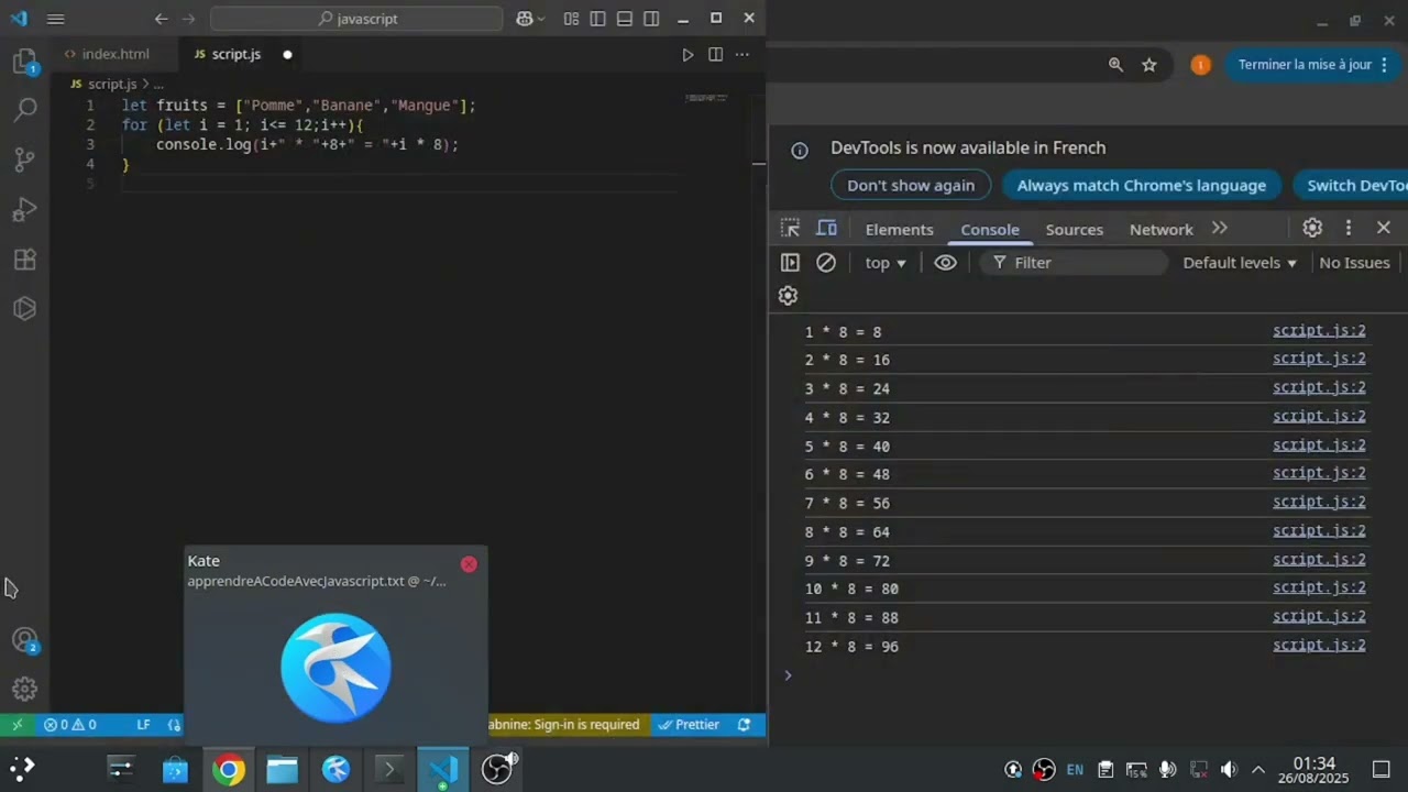 👉 JavaScript : Comprendre la boucle for (exemples simples et pratiques) PART B