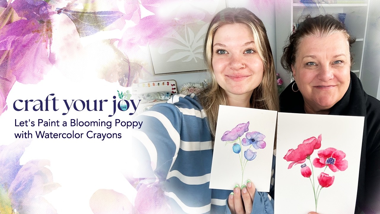 Special Guest Live Replay: Let's Paint a Blooming Poppy with Watercolor Crayons