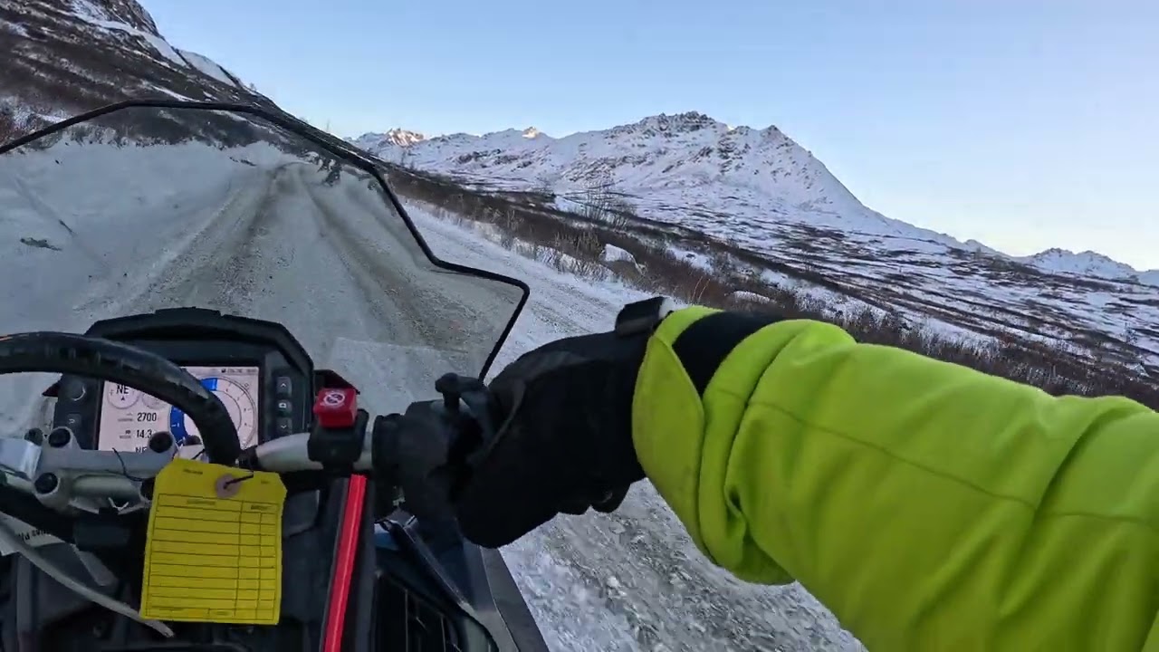 Snowmobiling to the top of Hatcher Pass