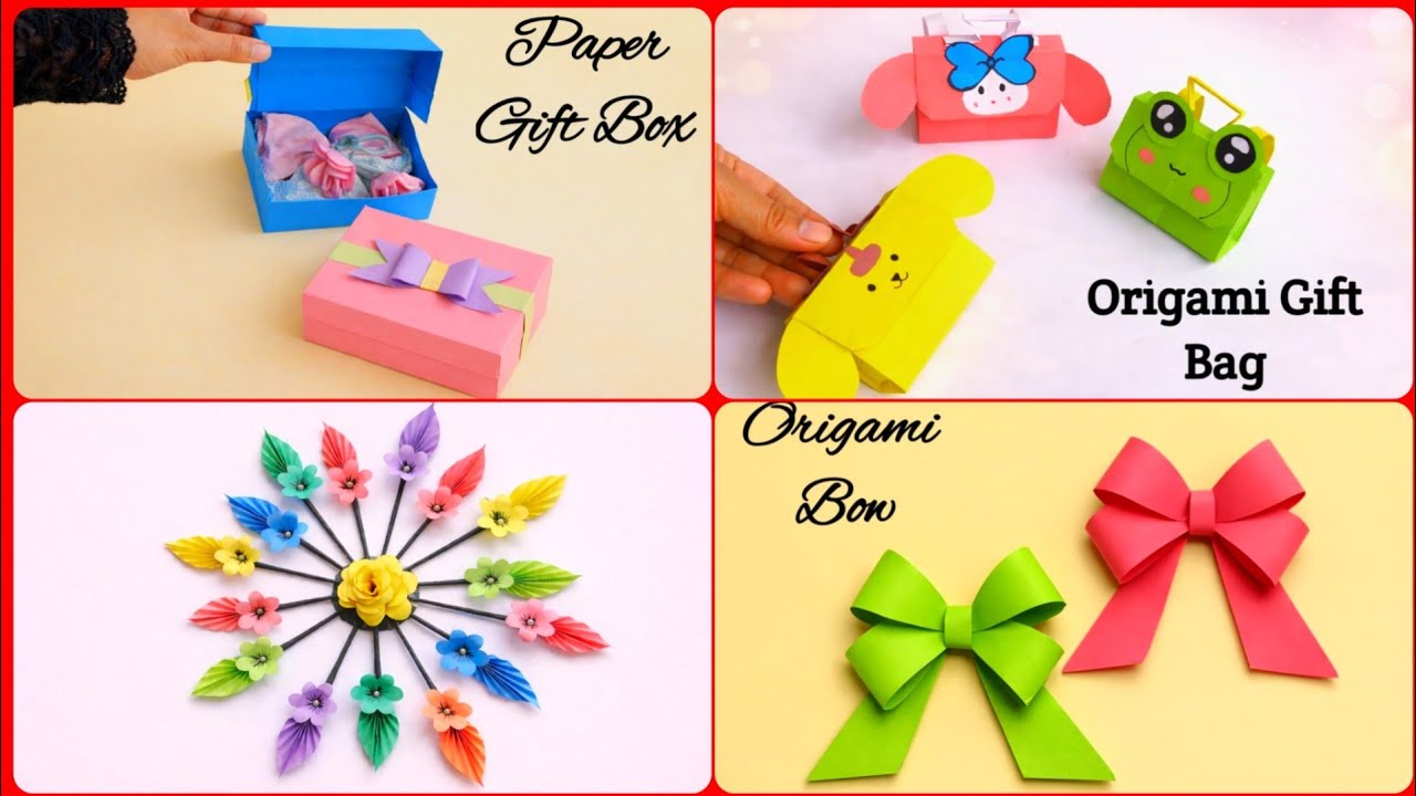 Four Beautiful Origami Paper Craft | Easy Paper folding idea for beginners | School Project Idea