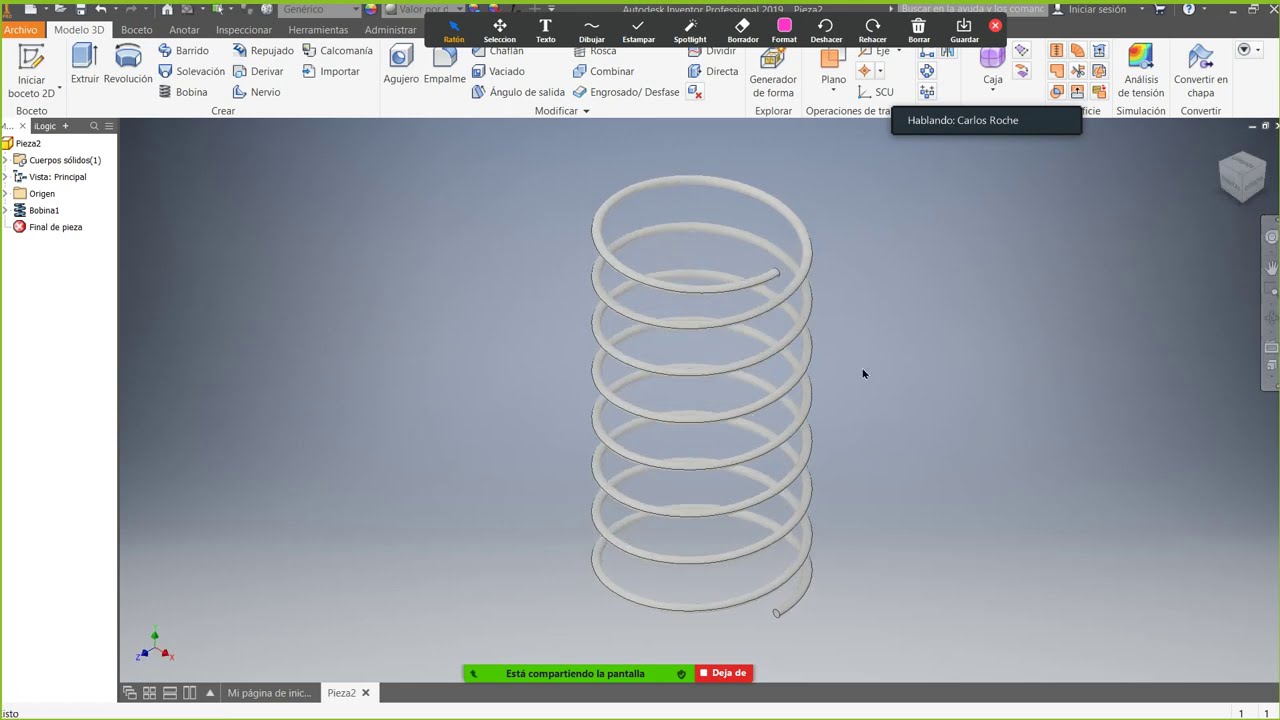 Resorte de Compresión Normalizado Inventor