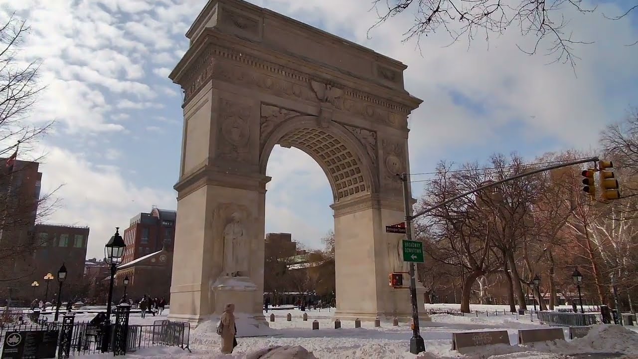 Washington Square Park - The day after the New York City snow storm.