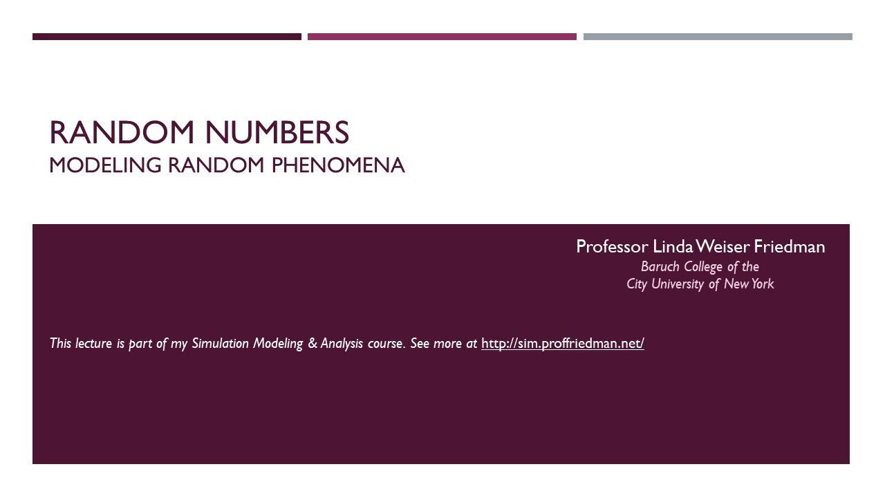 Random Numbers in Simulation Modeling