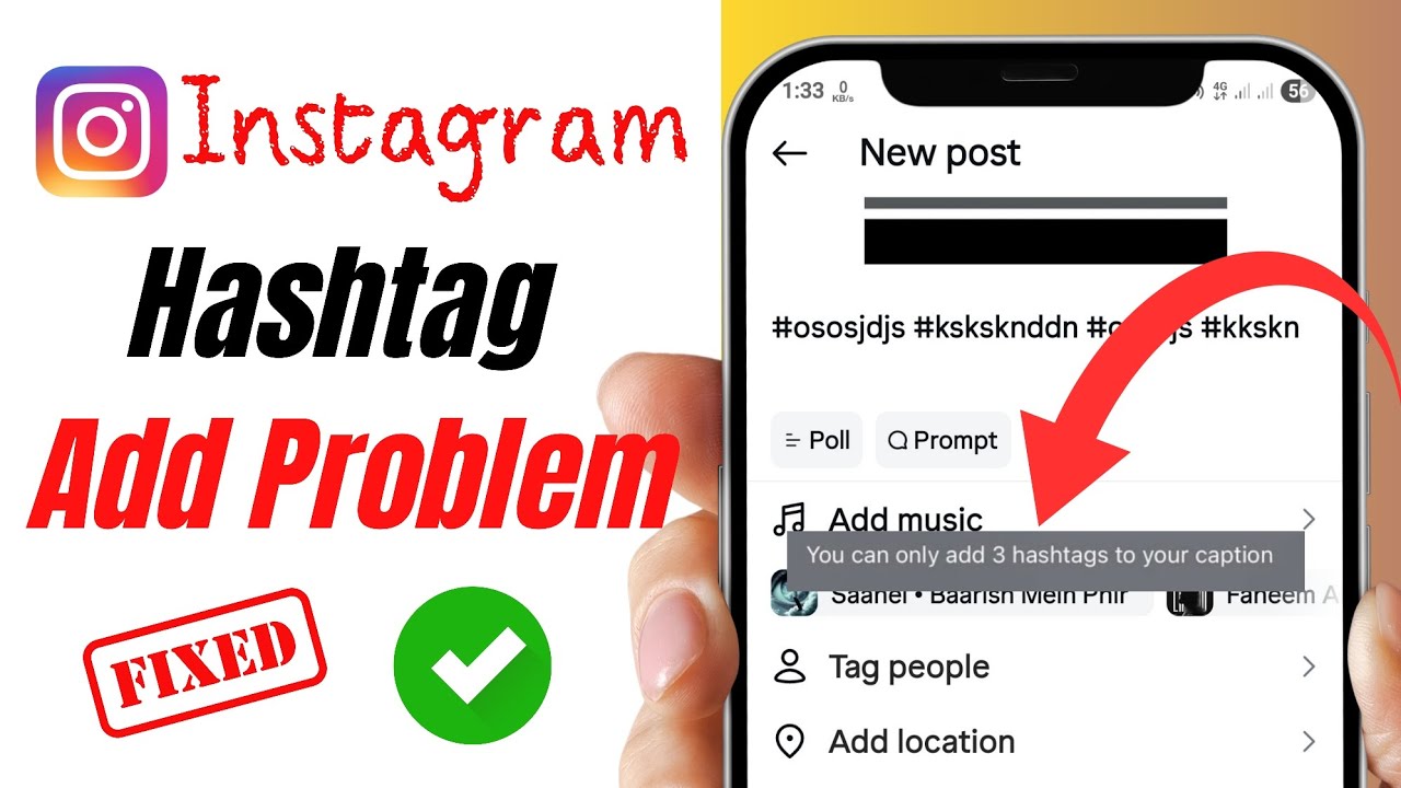 Fix Instagram Hashtags Add Problem | You Can Only Add 3 Hashtags To Your Captain