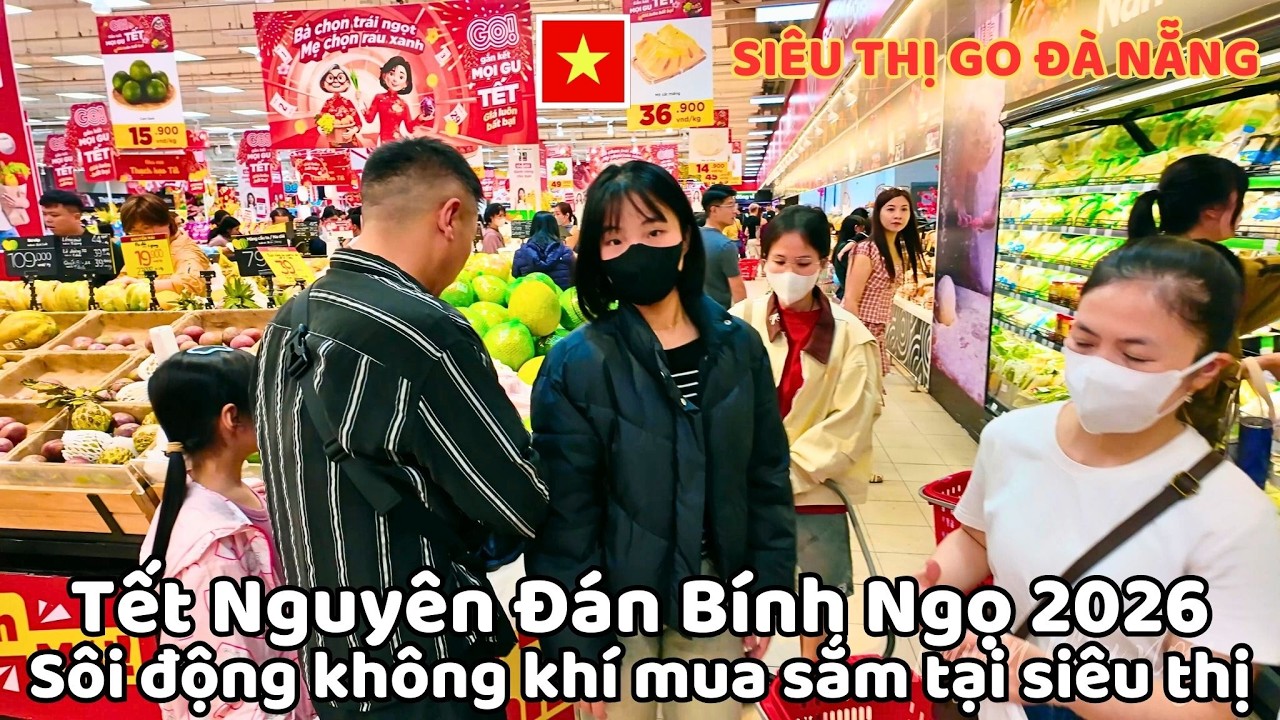 Sôi động không khí mua sắm tại siêu thị trong ngày cuối năm ,Tết Nguyên Đán Bính Ngọ 2026