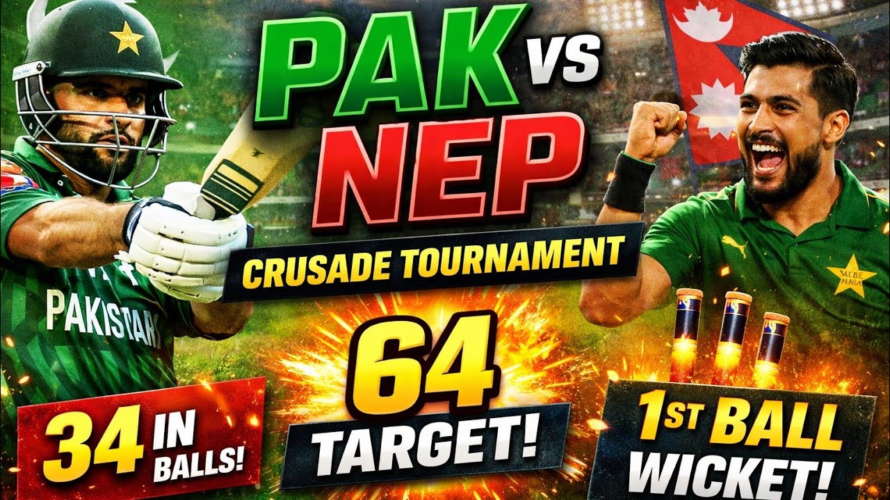“Fakhar Zaman 34(11) 🔥 | PAK vs NEP 5 Over Thriller 😱 | Crusade Tournament RC Swipe”