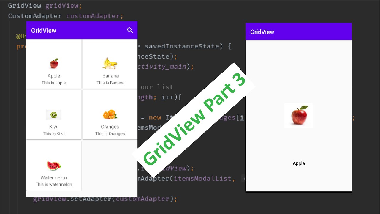 Android GridView With Filter and OnClickListner part 3  || gridview with image and open new activity