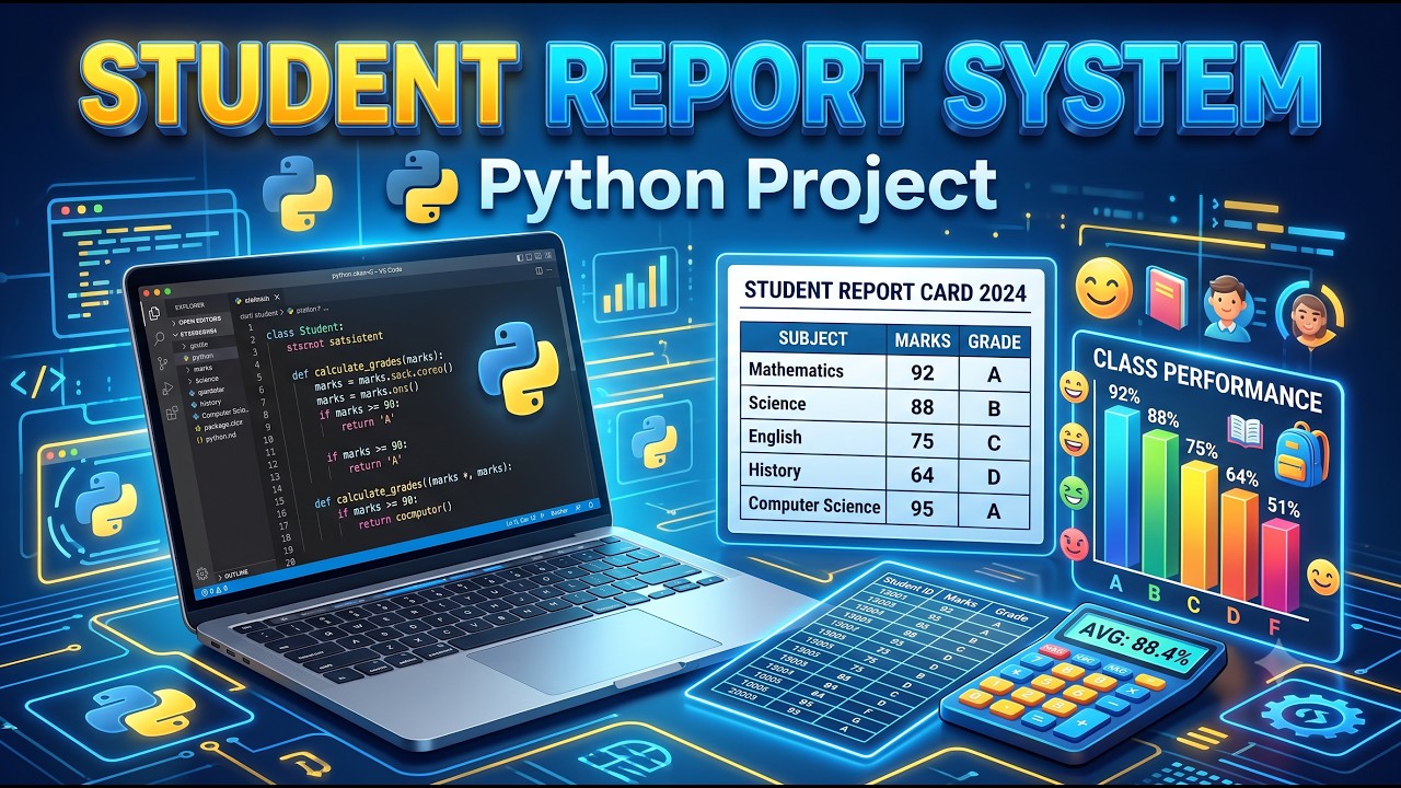 Student Report Card System in Python | Complete Beginner Project with Grades & Report Generation