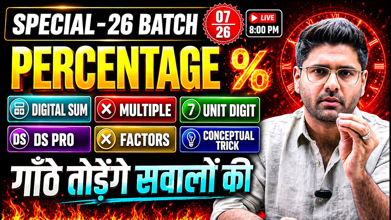 Percentage | Special 26 | Class 7 | Complete Percentage in One Shot | Maths by Abhinay Sharma