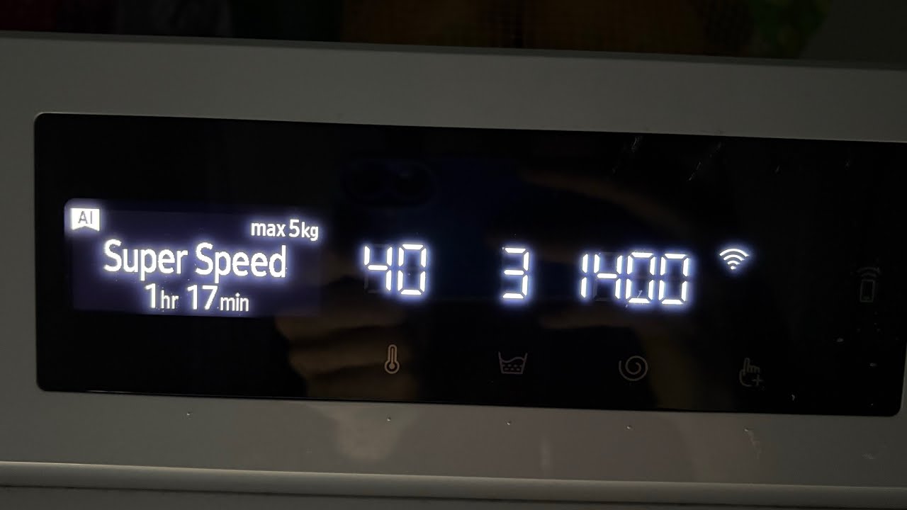 Samsung Bespoke AI WW11BB704DGW - Super Speed 40° with Intensive - Full Cycle
