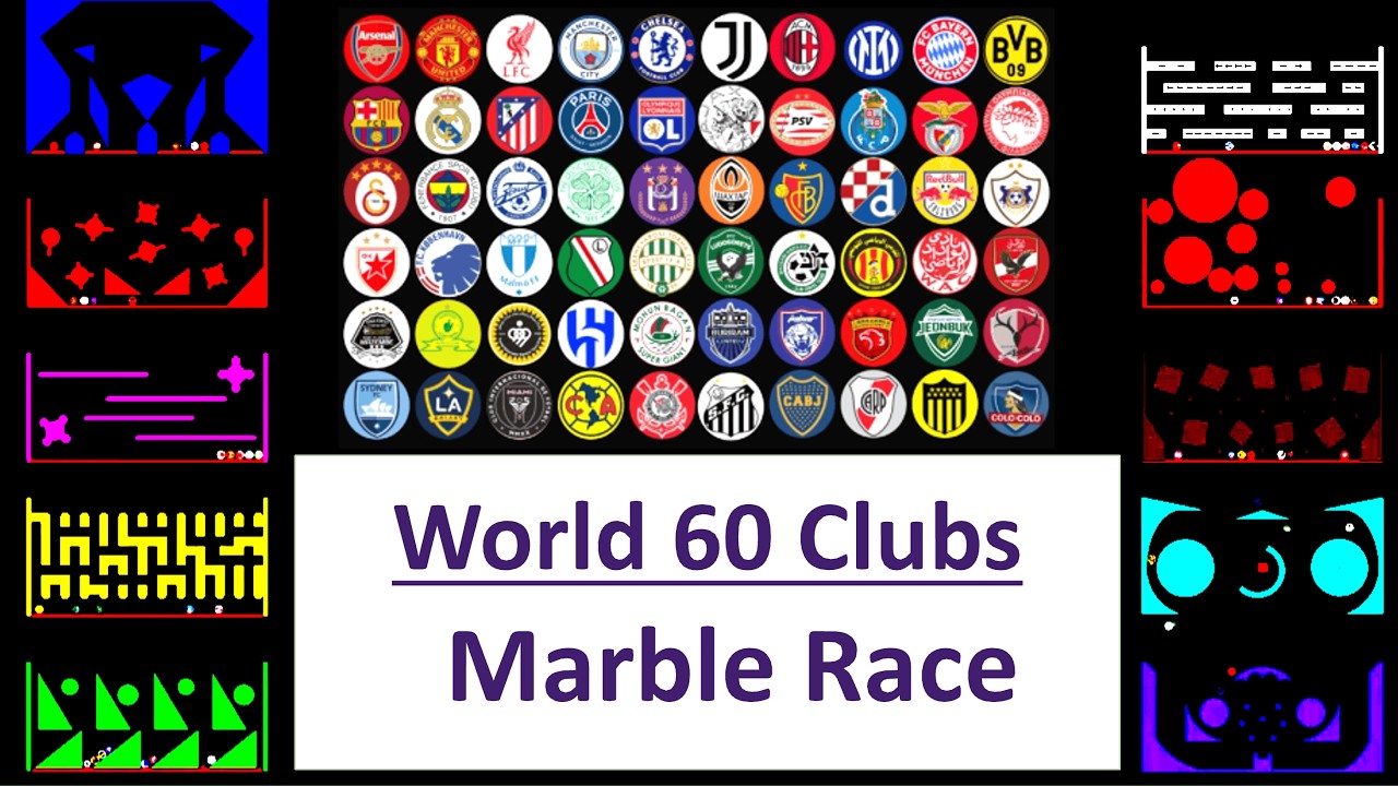 [World 60 Football Clubs] MARBLE RACE - Elimination in 10 Rounds