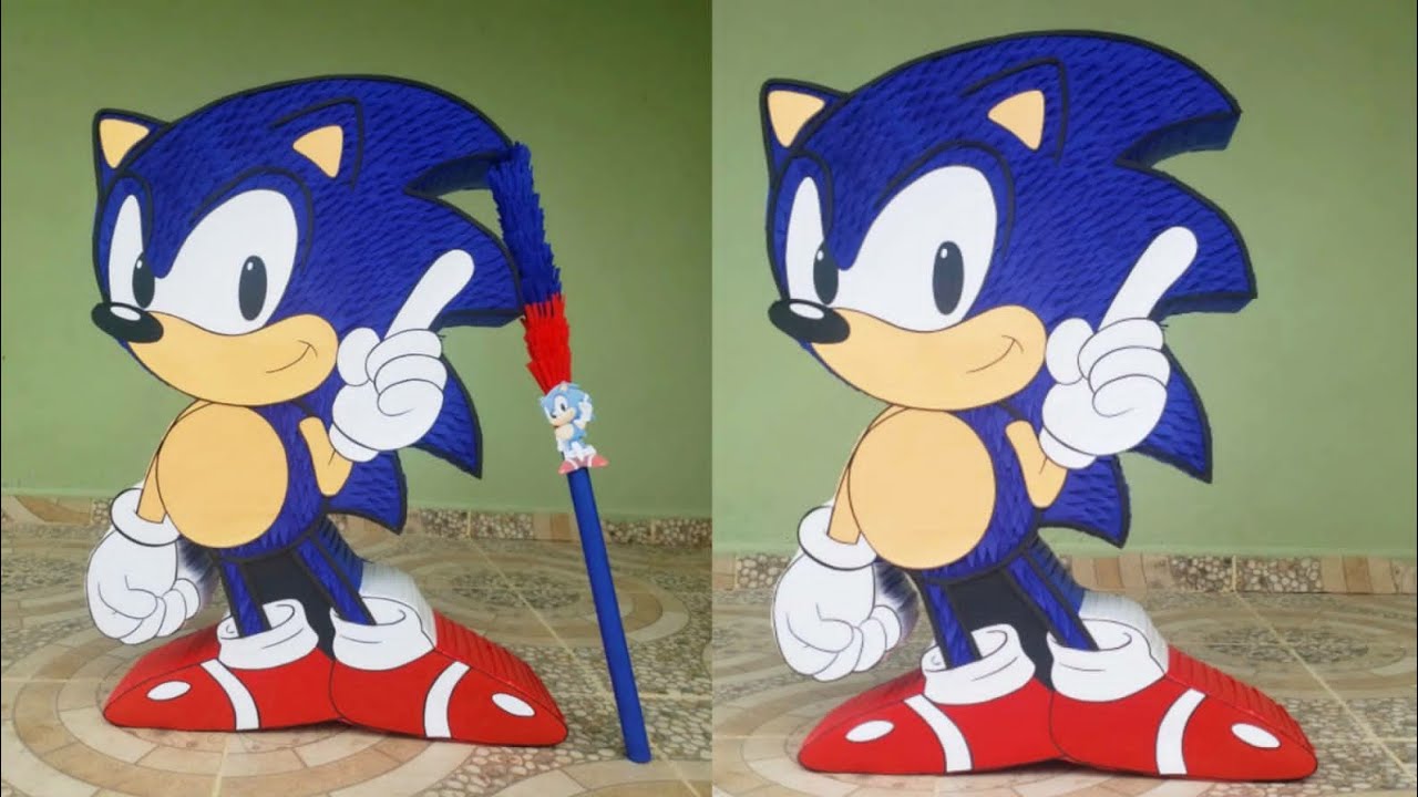 Piñata de Sonic | Creaciones Mágicas Sarahí | DIY