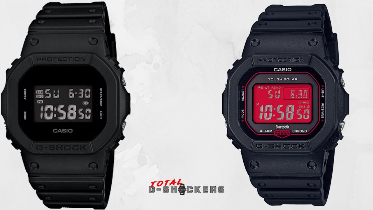 Casio G-Shock DW5600BB-1 vs G-Shock Adrenaline Red GWB5600AR-1 | G-Shock Digital Collection