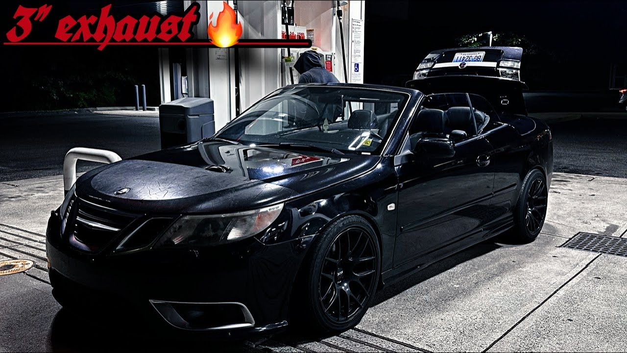 2008 SAAB 9-3 AERO CONVERTIBLE BIG TURBO EXHAUST SOUND