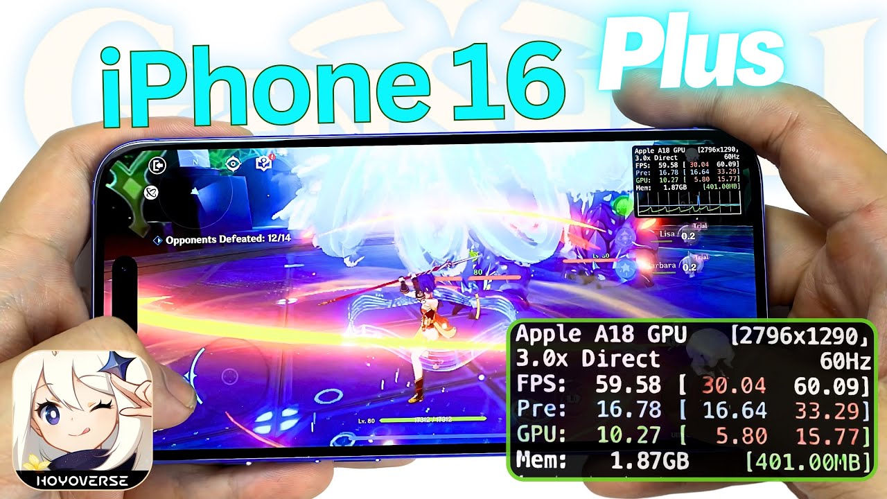 iPhone 16 Plus Genshin Impact Gaming review | FPS & Battery Drain test