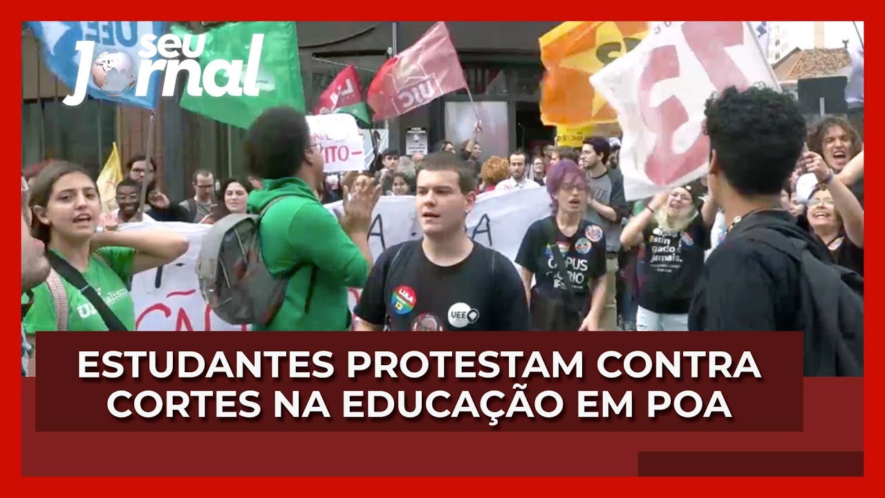 Estudantes protestam contra cortes na educação e ciência em Porto Alegre