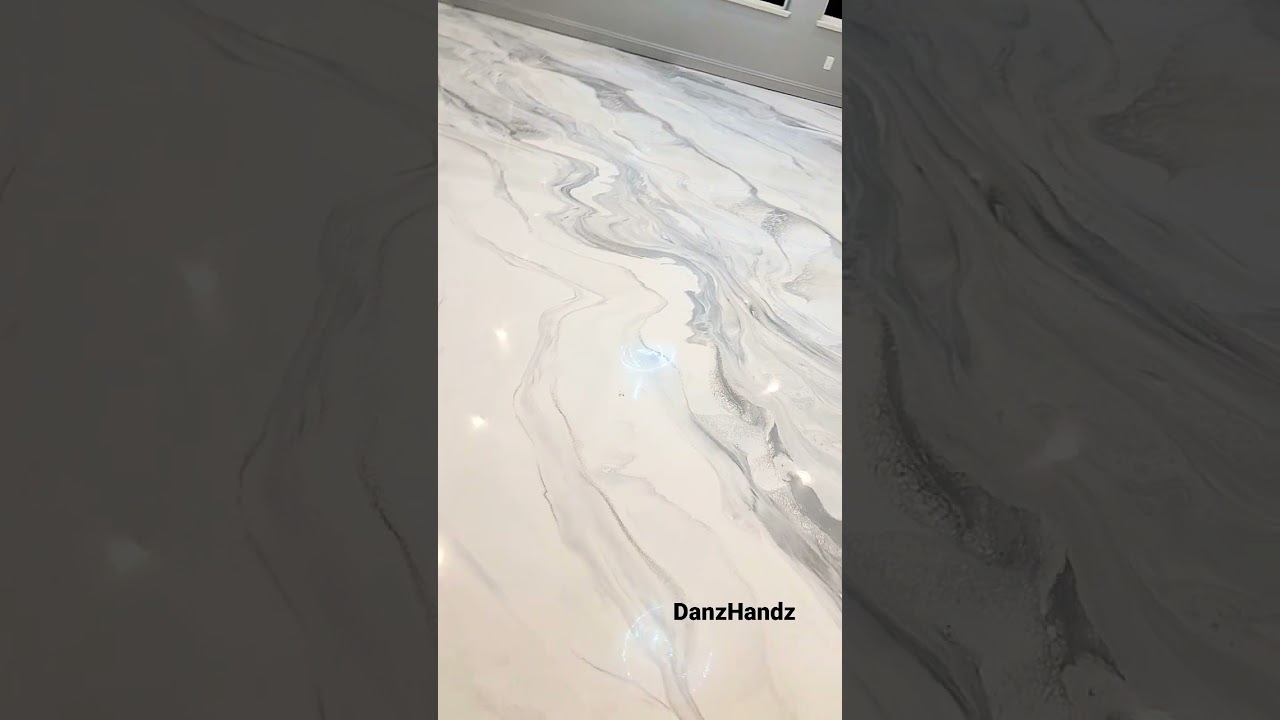 white marble epoxy flooring. DanzHandz Designz