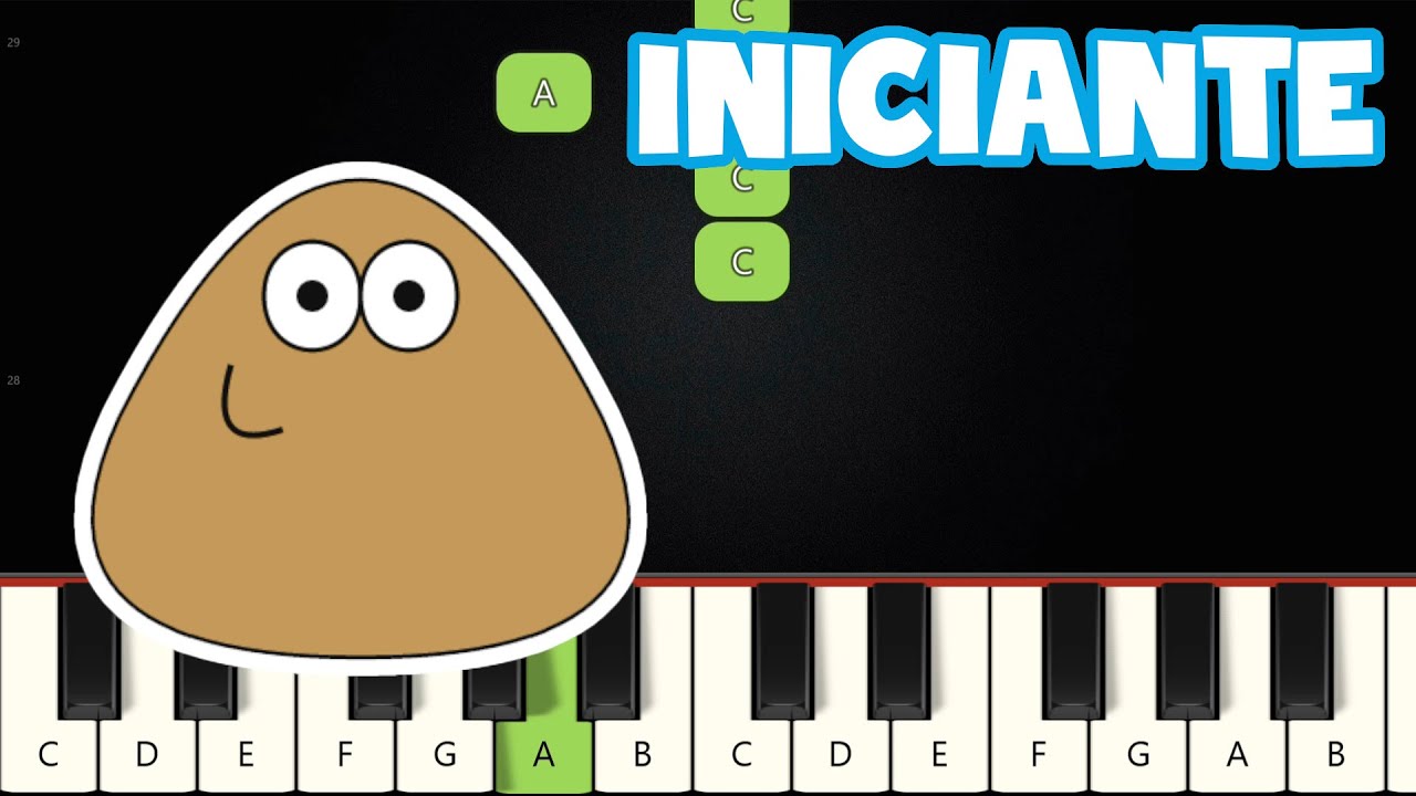 Pou (Música Tema) Piano e Teclado Iniciante | Nível Fácil | Tutorial