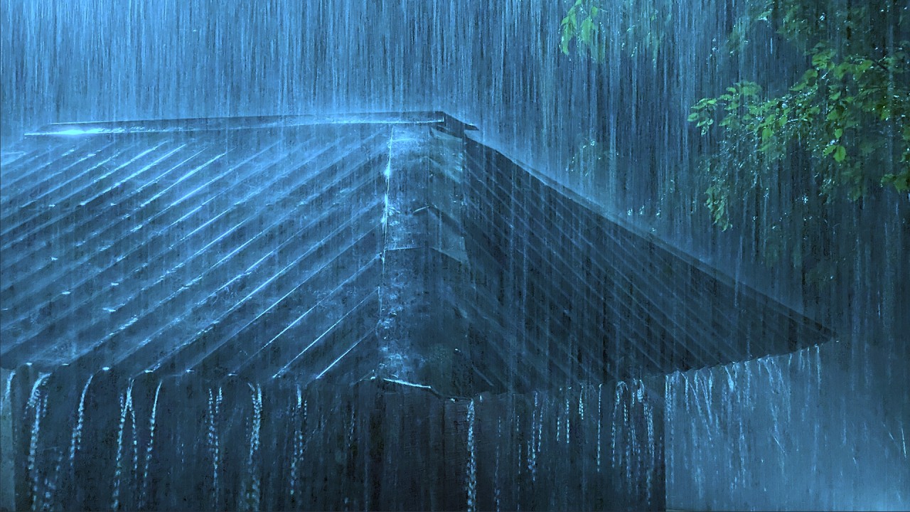 🔴 Heavy Rain on a Metal Roof to Sleep Instantly, Rain Sounds & Thunderstorm for Sleeping at Night
