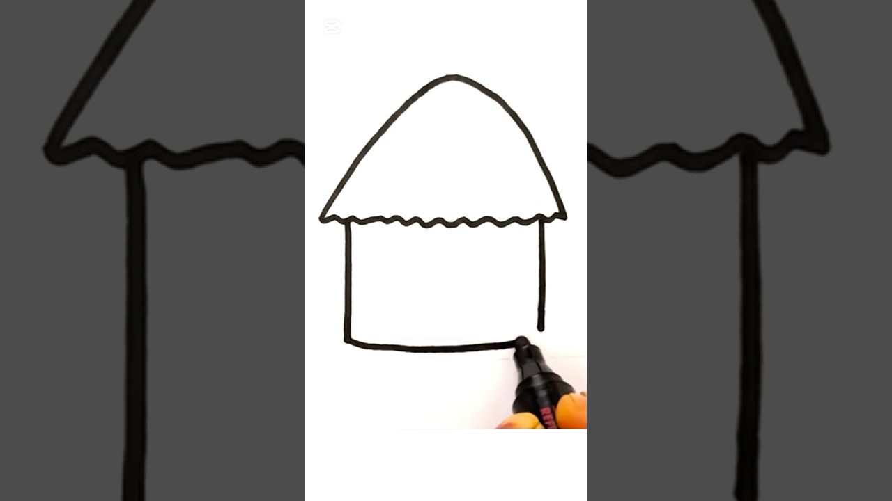 #hut #drawing #drawing4kids #cuteart #easyhouse #village #shorts #shortvideo