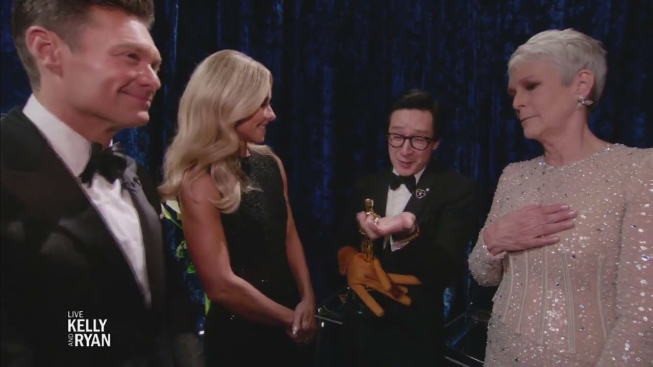 Ke Huy Quan and Jamie Lee Curtis Celebrate Their Oscar Wins With Kelly and Ryan