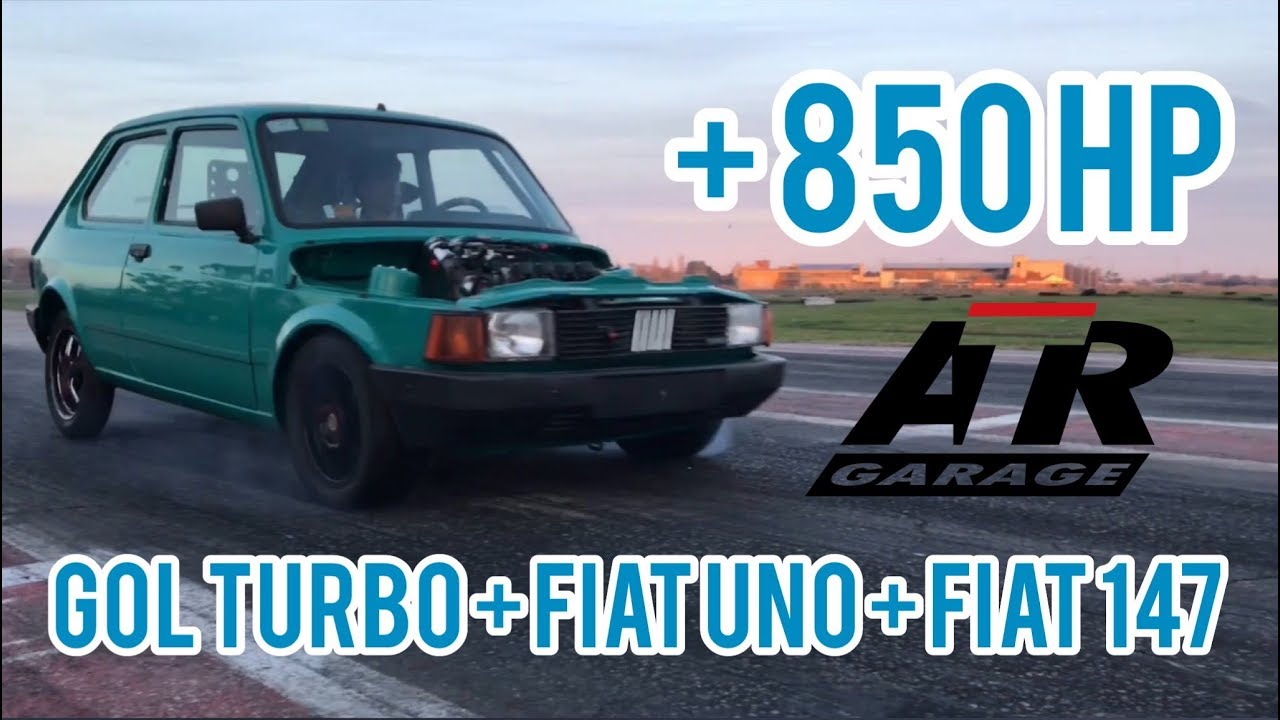 +850 HP PROBANDO EN EL AUTODROMO GOL TURBO + FIAT UNO + FIAT 147  ATR GARAGE