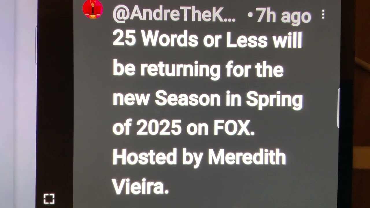 25 WORDS OR LESS GAME SHOW ALL-NEW 2025 SPRING AND FALL SEASONS SCHEDULE INFO🏆