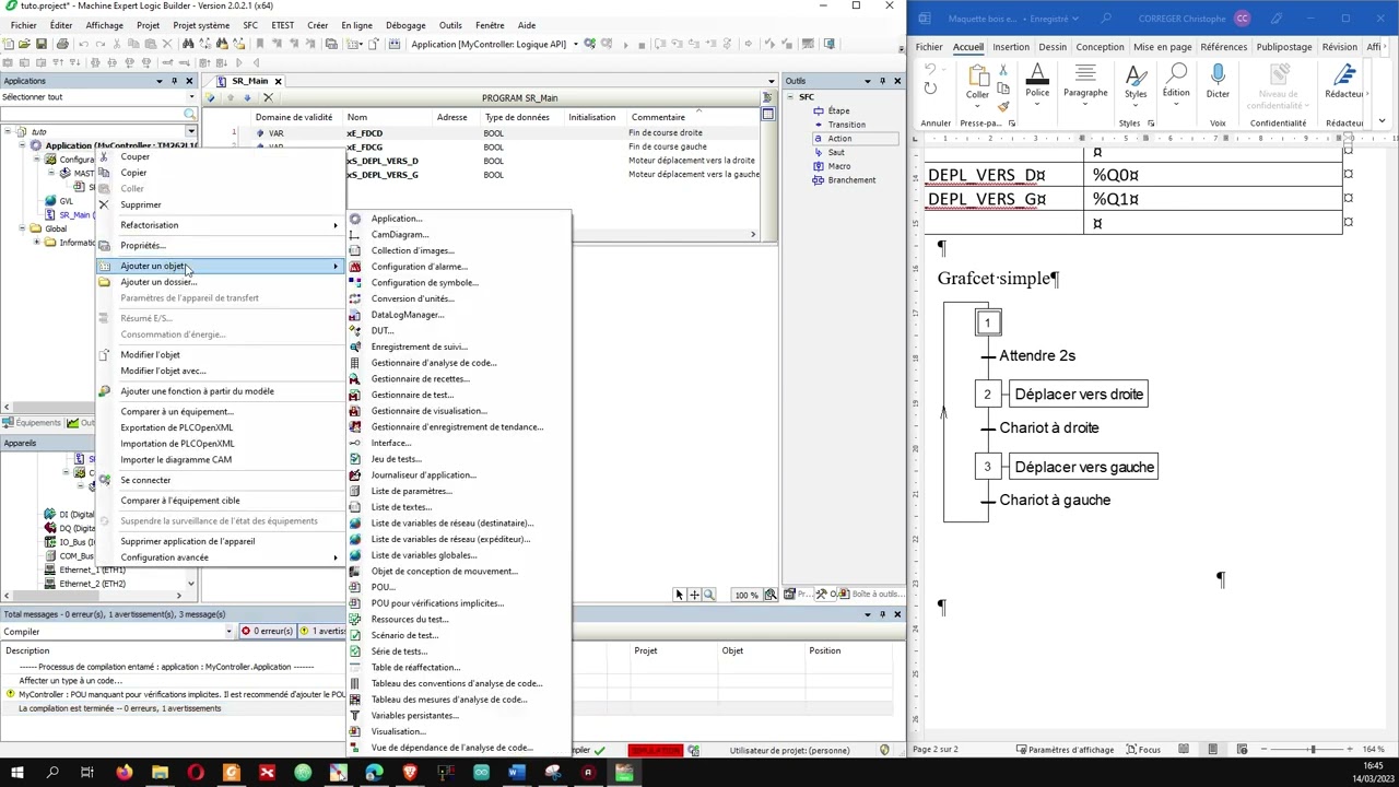 Machine expert V2 Programme simple en SFC
