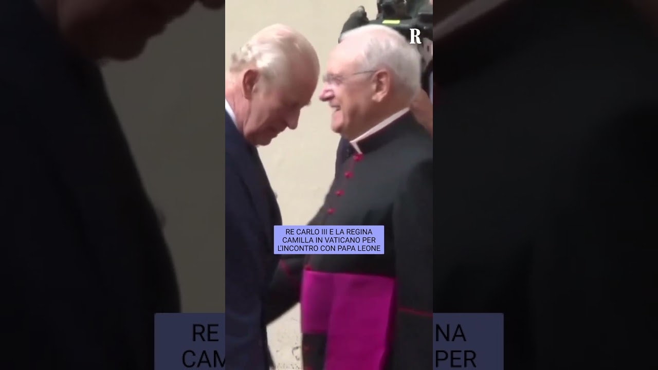 Re Carlo e la regina Camilla arrivano in Vaticano per l'incontro con papa Leone