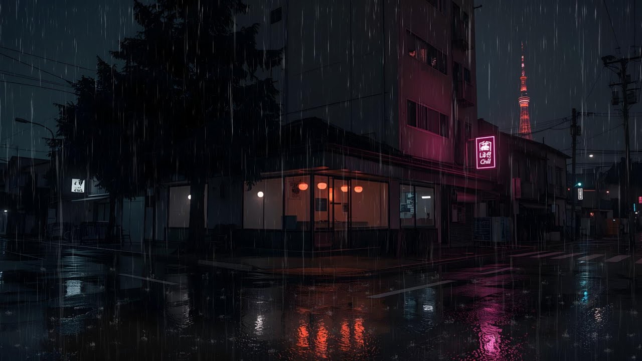 After Midnight Coffee ☕🌙 | Rainy Cyberpunk Lofi for Late Night Focus