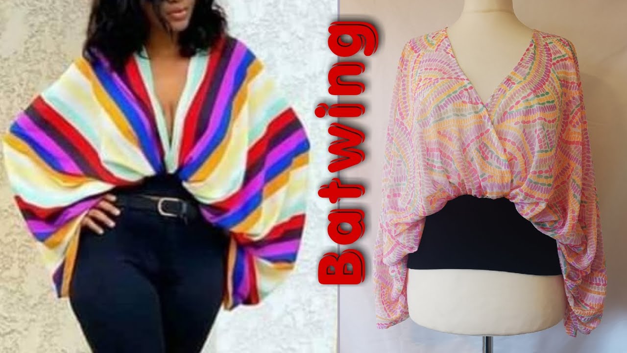How to make overlapped Batwing Top for Beginners (detailed)#sewing #DIY #howtosew #makeadress