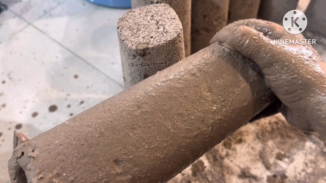 New reused stone cement dry claypot & paste pouring & water crumbling in tub by RS ASMR 🤓