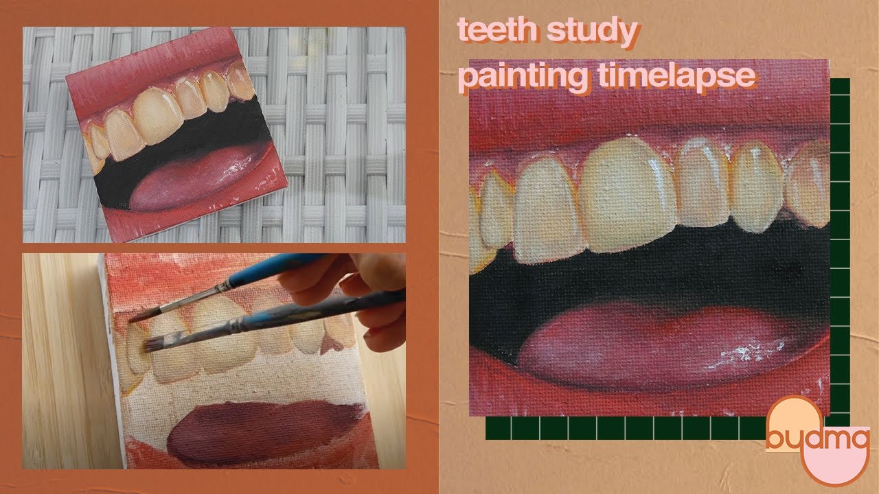 Teeth Study 🌸 Oil Painting Timelapse in the Garden