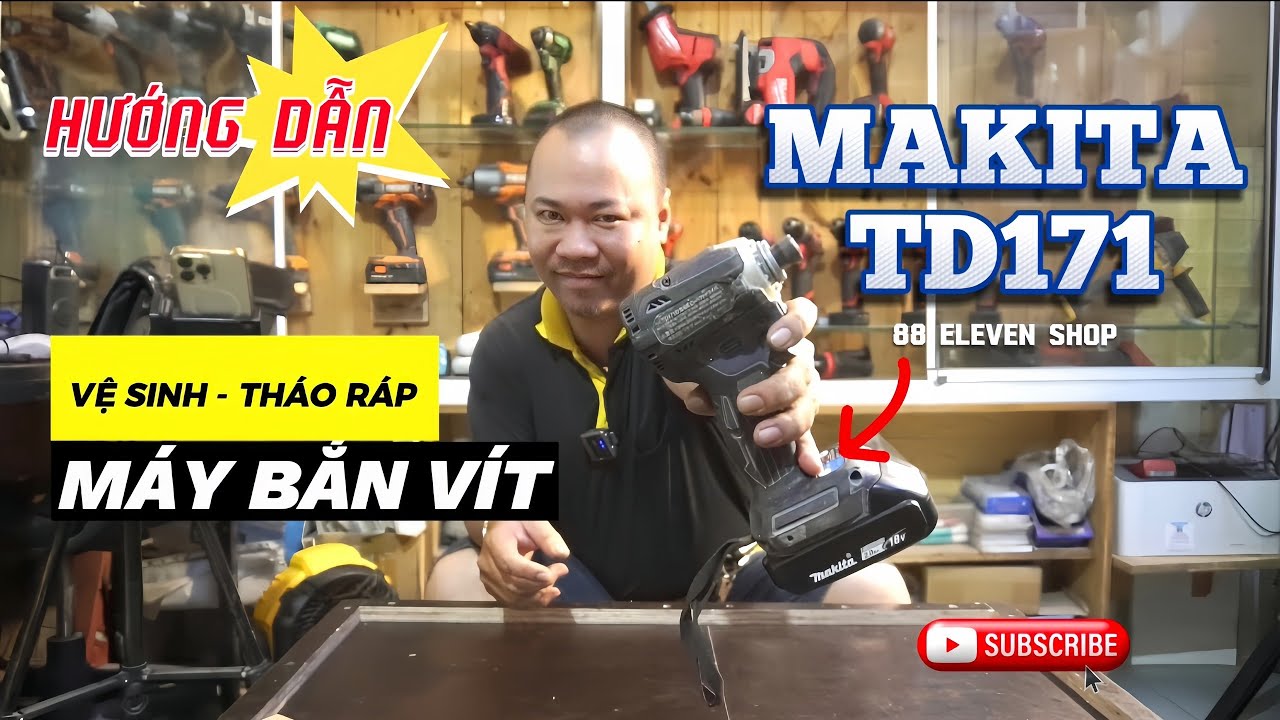 Tập 1 | Hướng dẫn vệ sinh, tháo ráp máy bắt vít Makita TD171 made in japan cho người mới.