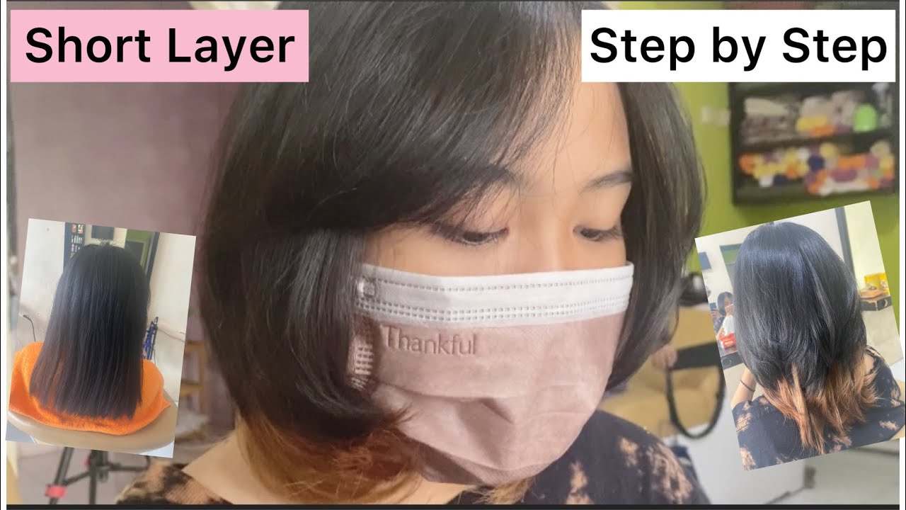 Short Layered Hair Cut | Step by Step Potong Rambut Layer Pendek ⁉️
