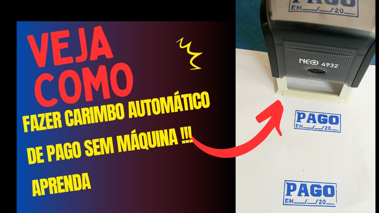 Veja como fazer carimbo automatico de PAGO sem maquina aprenda