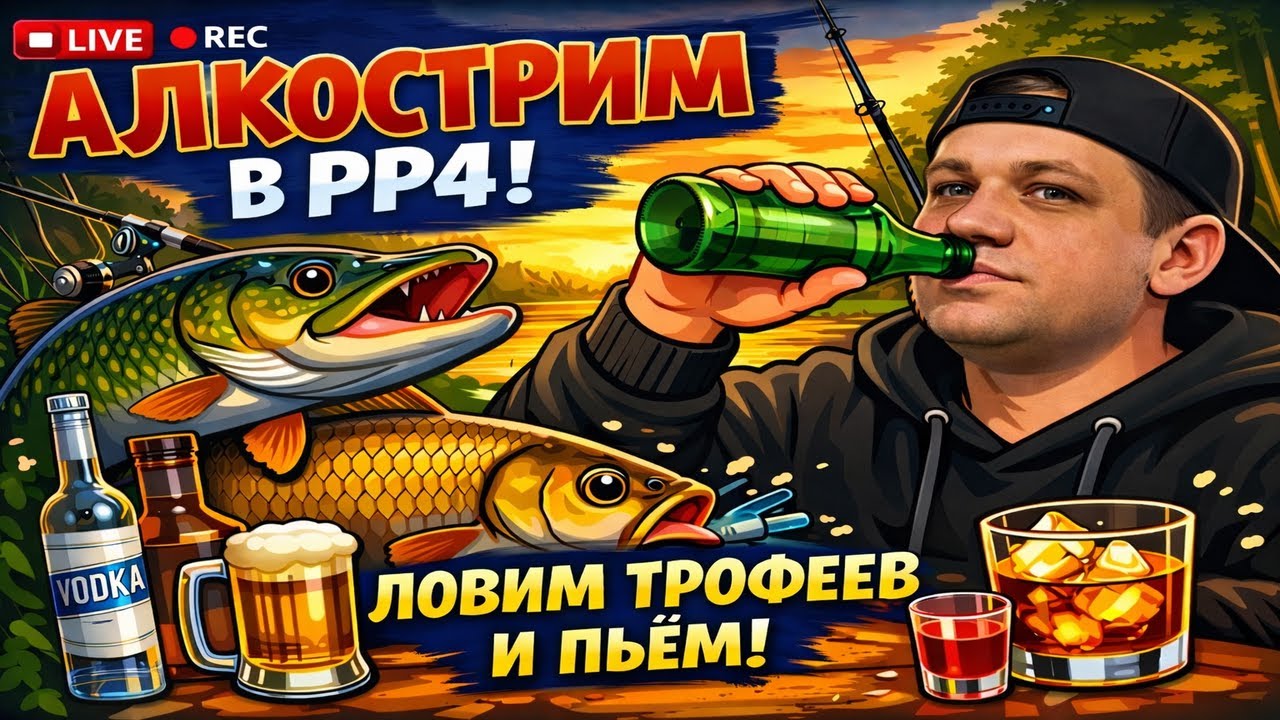 АЛКОСТРИМ в РР4 | ЛОВИМ РЫБУ и ПЬЕМ | РУССКАЯ РЫБАЛКА 4 | СТРИМ